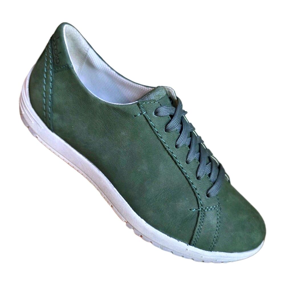 Dansko Leela Waterproof Nubuck Sneakers Moss Olive Green Women's EU 39 US 9